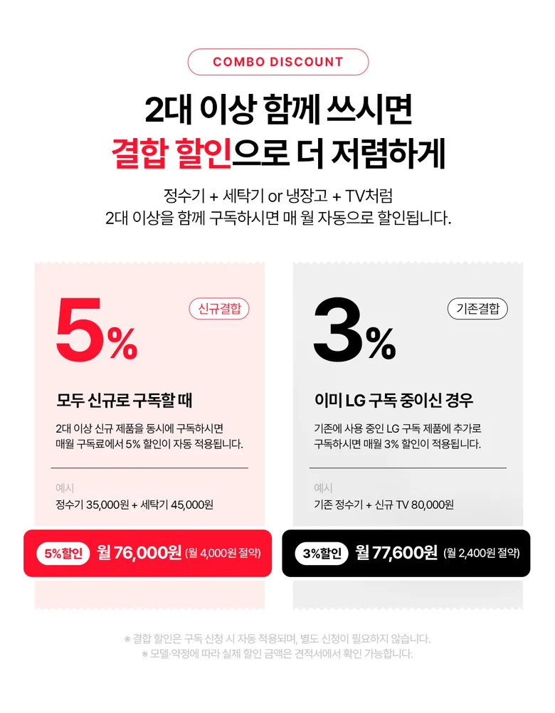 2대 이상 결합 할인 안내